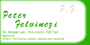 peter felvinczi business card